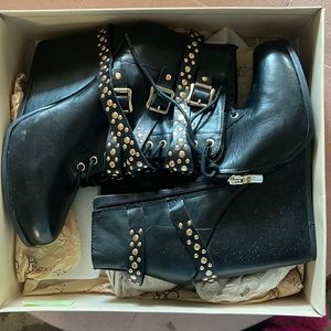 BCBG Studded Wedge Bootie